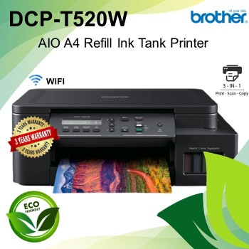Brother DCP-T520W All-in-One (Print, Scan, Copy) Wireless Refill Ink Tank Printer