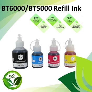 Compatible BT6000 BT5000 Black/Cyan/Magenta/Yellow Refill Ink Bottle for Brother T-Series Printer