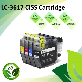 Compatible LC-3617 CISS Pigment Refill Ink Cartridges for Brother MFC-J2330 / MFC-J2730 / MFC-J3530 / MFC-J3930