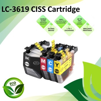 Compatible LC-3619 CISS Pigment Refill Ink Cartridges for Brother MFC-J2330 / MFC-J2730 / MFC-J3530 / MFC-J3930