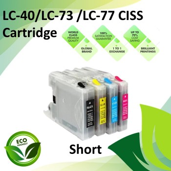 Compatible LC-40/LC-73/LC-77 Short CISS Refill Ink Cartridges for Brother MFC-J430W / MFC-J625DW / MFC-J825DW / DCP-J525W