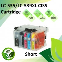 Compatible LC-535XL/539XL Short CISS Refill Ink Cartridges for Brother DCP-J100 / DCP-J105 / MFC-J200 Printer
