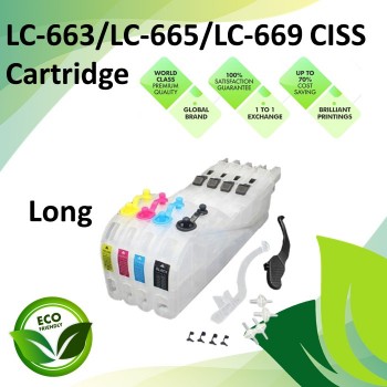 Compatible LC-663/LC-665/LC-669 Long CISS Refill Ink Cartridges for Brother MFC-J2320 / MFC-J2720