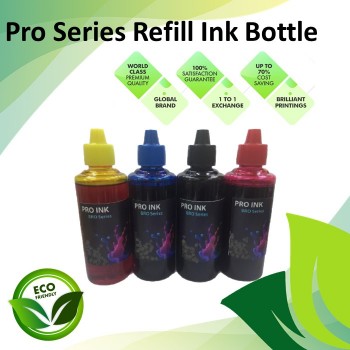 Compatible Pro Series 4 Color (Black/Cyan/Magenta/Yellow) Refill Ink Bottle 100ML for Brother DCP-J100 / J105 / J200 / J125 / J140