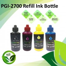 Compatible PGI-2700 Black/Cyan/Magenta/Yellow Refill Pigment Ink Bottle 100ML for Canon MAXIFY MB5070 / MB5170 / MB5370 / MB5470 / iB4070