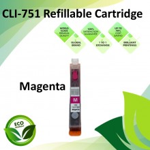 CLI-751 Magenta Color Compatible Refillable Ink Cartridges for Canon iP7270 / 8770 / MG5670 / 5570