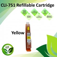 CLI-751 Yellow Color Compatible Refillable Ink Cartridges for Canon iP7270 / 8770 / MG5670 / 5570