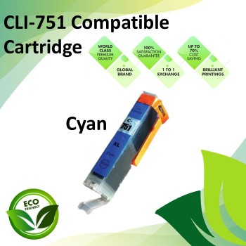 Compatible CLI-751 Cyan Color Ink Cartridges for Canon iP7270 / 8770 / MG5670 / 5570