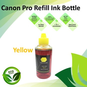 Compatible Pro-Series Yellow Color Refill Ink Bottle 100ML for All Canon Inkjet Printers