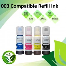 Compatible 003 Black/Cyan/Magenta/Yellow Refill Ink Bottle 70ML for Epson L3110 / L3150 / L1110 / L3100 / L3101