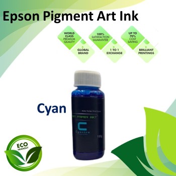 Compatible Epson Cyan Color Art Paper Pigment Ink Bottle 100ML