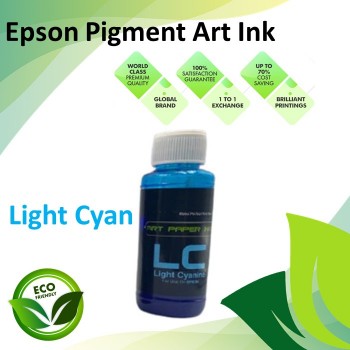 Compatible Epson Light Cyan Color Art Paper Pigment Ink Bottle 100ML