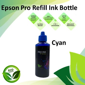 Compatible Cyan Color Pro-Series Refill Dye Ink Bottle 100ML for Epson L110 / L120 / L200 / L210  / L220 / L300 Printer