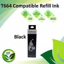 Compatible T664 Black Color Refill Ink Bottle 100ML for Epson EcoTank L130 / L110 / L100 / L220 / L200 / L310 / L300 Printer