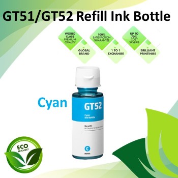 Compatible GT-Series GT-52 Cyan Premium Deskjet Refill Ink Bottle 70ML