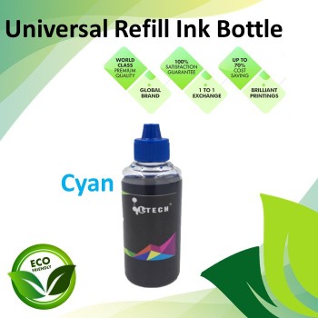 Universal Cyan Color Refill Dye Ink Bottle 100ML for all Brand Inkjet Printers