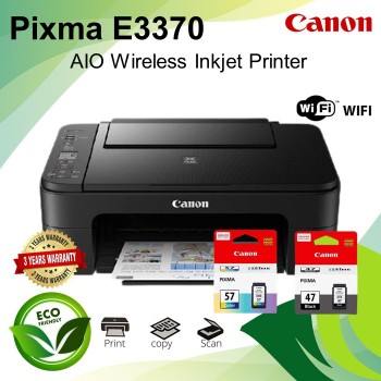 Canon PIXMA E3370 Wireless All-In-One (Print, Scan, Copy) Color Inkjet Printer
