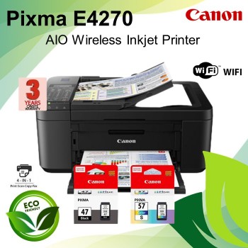 Canon PIXMA E4270 Wireless 4-In-1 (Print, Scan, Copy, Fax) Inkjet Printer