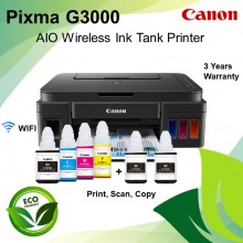 Canon Pixma G3000 All-in-One (Print/Scan/Copy) Wireless Refillable Ink Tank Color Printer