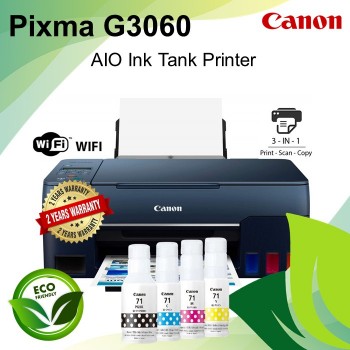 Canon PIXMA G3060 All-in-One Wireless Color Refillable Ink Tank Printer