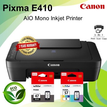Canon Pixma E410 All-in-One (Print, Scan, Copy) Mono Inkjet Printer
