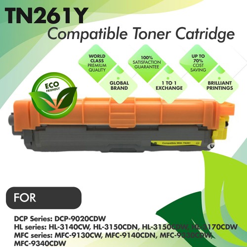 Brother TN-261Y Yellow Toner Cartridge for HL-3150CDN, HL3170CDW, MFC- 9140CDN & MFC-9330CDW 261Y TN-261 TN261Y TN261-Y TN-261-Y