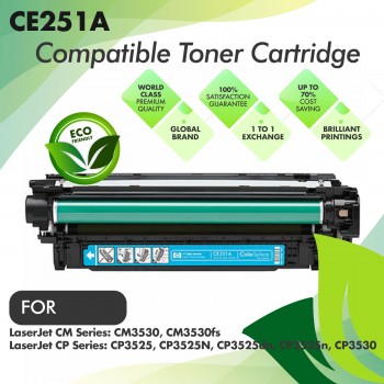 HP CE251A Cyan Premium Compatible Toner Cartridge