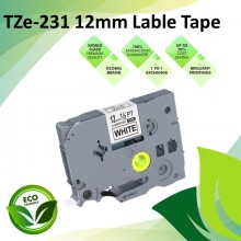 Compatible TZe-231 12mm Black on White Label P Touch Tape for Brother PT Series / GL-Series / ST-Series Label Printers