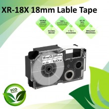 Compatible XR-18X 18mm Black on Clear EZ-Label Maker Cartridge Tape for Casio Ez-Label Printer