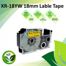 Compatible XR-18YW 18mm Black on Yellow EZ-Label Maker Cartridge Tape for Casio Ez-Label Printer