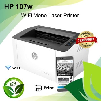 HP 107w Wireless Single Function A4 Monochrome LaserJet Printer