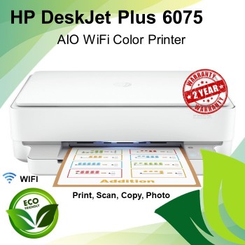 HP DeskJet Plus Ink Advantage 6075 All-in-One WiFi Mono & Color Printer