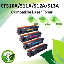 HP CF510A/511A/512A/513A Black/Cyan/Magenta/Yellow Compatible Laser Toner Cartridges