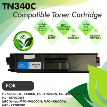 Brother TN340 Cyan Compatible Toner Cartridge
