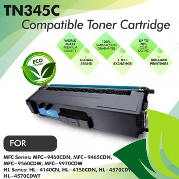 Brother TN345 Cyan Compatible Toner Cartridge