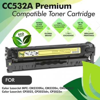 HP CC532A Yellow Premium Compatible Toner Cartridge