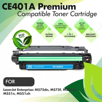 HP CE401A Cyan Premium Compatible Toner Cartridge