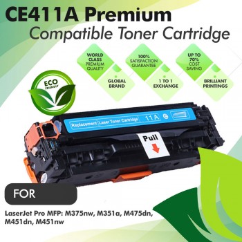 HP CE411A Cyan Premium Compatible Toner Cartridge