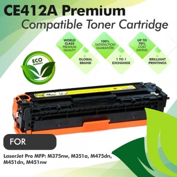 HP CE412A Yellow Premium Compatible Toner Cartridge