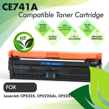 HP CE741A Cyan Premium Compatible Toner Cartridge