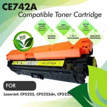 HP CE742A Yellow Premium Compatible Toner Cartridge