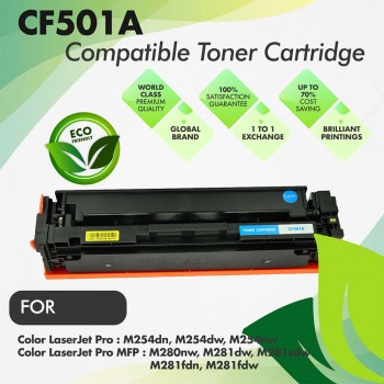 HP CF501A Cyan Premium Compatible Toner Cartridge