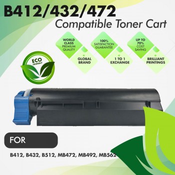 Oki B412/432/472 Compatible Black Toner Cart
