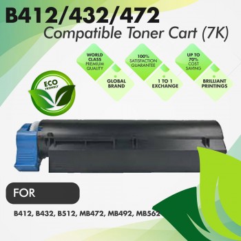 Oki B412/432/472 Compatible Black Toner Cart (7K)