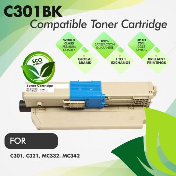 Oki C301 Black Premium Compatible Toner Cartridge