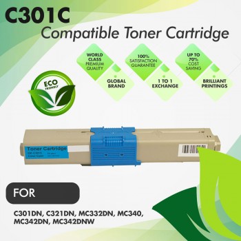 Oki C301 Cyan Premium Compatible Toner Cartridge