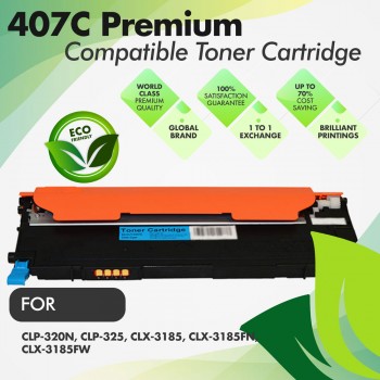 Samsung 407 Cyan Premium Compatible Toner Cartridge